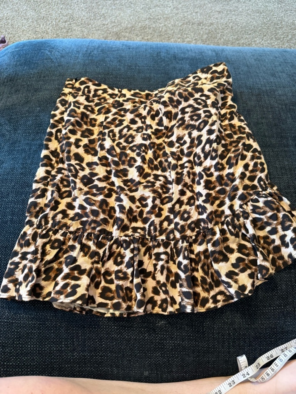 Urban Outfitters Leopard Print Ruffle Mini Skirt - Brown/Black - Picture 4 of 6